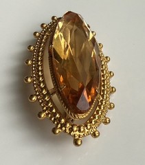 Vintage Soviet gold-plated yellow brooch pin