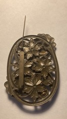 Antique Floral Broach or Sash Pin Art Nouveau 1900s Solid Cast Pin Back Closure
