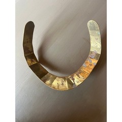 Mixed Metal Torque Collar Copper Brass Woven Checkerboard Choker Brutalist MCM