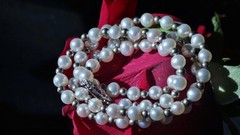 925 sterling silver 18.0″ necklace 5mm cultured pearl silver bead 13.6g