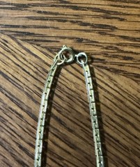 Vintage Costume 15.5” Goldtone Chain With White Bead