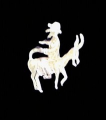 Vtg 800 Silver Nasreddin Hodja Riding Donkey Backwards 800 Silver Tie Clasp EUC
