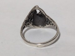 VINTAGE STERLING SILVER FILIGREE 1/2 INCH SWAN BIRD SZ 8 RING STAMP 925 2MM BAND