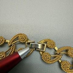 Etruscan Revival Vintage Gold Tone Choker Necklace 17″ Filigree Swirls Statement