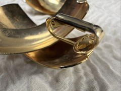 Vintage Gold Plated Bold Irregular Sculptural “X” Design Clip-On 1.5” Earrings