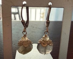 Vintage Sterling Silver Natural Stone Dangle Earrings 925