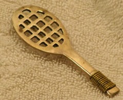 Vintage Tennis Racket Sterling Silver Brooch/Pin Racquet from 1970s, or 1950s