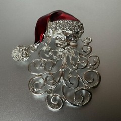Christmas Holiday Pin Lot Santa Filigree Beard Boot Sleigh Vintage to Modern