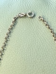 Vintage Glass Bead Sterling Silver Necklace Marked 925 India 20” #595