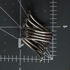 925 Silver Modernist Openwork Bypass Ring 8.8 Grams Size 8.5 Sculptural Vintage