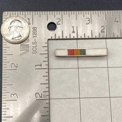 Vintage Modernist Minimalist Multiple Inlay Silver Bar Pin Brooch