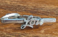 Swank Silver Colored “Lou” Tie Clip Bar Men’s Vintage