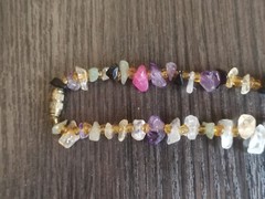 Necklace Jade Rose Quartz Amethyst Rock Crystal Black Agate Handmade Vintage