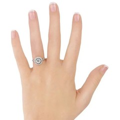 Art Deco Style 2.5Ct Round Lab Created Diamond 14K White Gold FN Engagement Ring