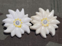 Vintage German Edelweiss Pin Flower Brooch 1940s 1950s WWII DDR Early Plastic