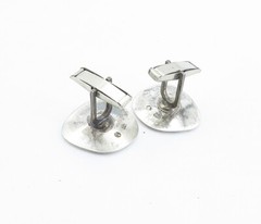 925 Sterling Silver Vintage Shiny Polished Bullet Back Cufflinks TR1196