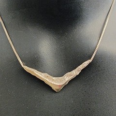 Freeform Modernist Sterling Silver Necklace Artisan Sculptural V OOAK Hadamard