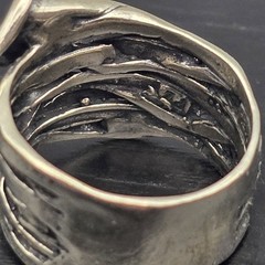Paz Israel 925 Sterling Silver Ring Sz 7.5 Calla Lily Wrapped Multi-Band Vtg