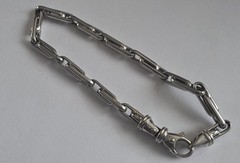 1980s Italian 14K white gold paperclip bracelet, 7.5″ Men’s Lobster Clasp – 9.5g