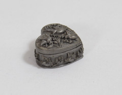 Torino Pewter Heart Birds Trinket Box W/ NECKLACE Earrings Brooch COMPLETE SET!
