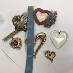 Vintage To Mod Heart Jewelry lot Love Retro Rockabilly locket 1+ pounds Coquette