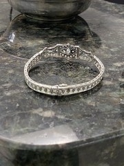 Art Deco 950 Platinum Marquise Diamond Bracelet