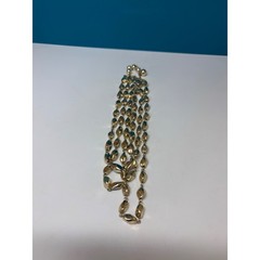 Vintage Triple Strand Gold Tone Layered Bead Necklace 17 Inch Polished Finish