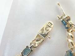 Sterling Silver 925 Natural Heated London Blue Topaz Tennis Bracelet 8″
