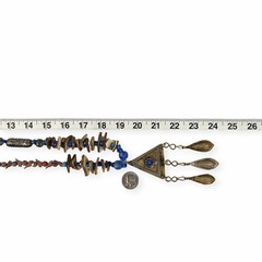 Artisan Coconut Shell Pendant Necklace Dangle Chips Tribal Beaded Boho Chic