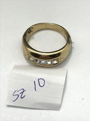 Vintage 18KT GE Gold Plated & Rhinestones in Bold Look Ring varied sizes