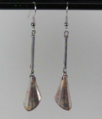 Chic Rustic Silvertone 3″ Long Earrings New French Ear Wires Antiqued Rod & Cone