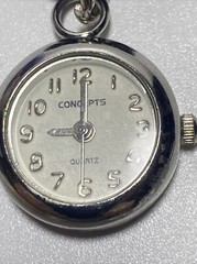 Vintage Concepts Quartz Watch Bracelet Silver Tone Shiny Black Beads New Battery