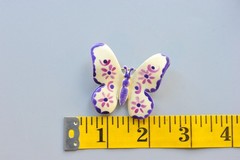 Vintage West Germany Butterfly Brooch Pin Ivory purple Hand Painted Enamel T19