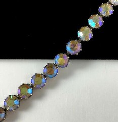 WEISS Necklace Choker AB Rhinestone Signed Wedding Party Bride Vtg Jewelry Gift
