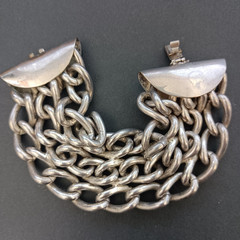 Industrial Machinery Chunky Chain Bracelet Brutalist Heavy Massive Statement VTG