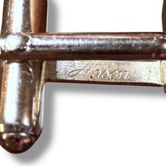 Vintage Anson Cufflinks Mens Silver Tone Brown Glass Art Deco Bullet Back