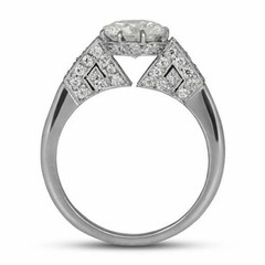 White Diamond 2.10 Ct Art Deco Vintage Wedding Ring 925 Sterling Silver