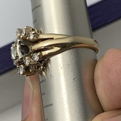 Vintage 14k Solid Yellow Gold .90ct Natural European Cut Diamond Ring