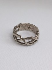 Statement 925 Sterling Silver Vintage Thorns Band Men’s Ring Size 11.75 MK
