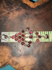 Vintage .925 Sterling Silver Grape Cluster Style Dangle Earrings Genuine Garnets