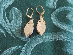 Vintage 1928 Cabochon Faux Amethyst Drop Earrings