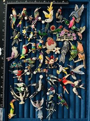 Bird Brooch Lot Enamel Rhinestone Hummingbird Owl Toucan Pin 40pc