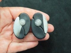Authentic 1970’s Two Tone Plastic Oversize Swirl Pierced Earrings
