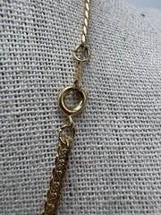 Vintage Korea Gold Tone Textured Flat S Link Chain Necklace & Bracelet Set