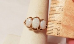 Vintage Colorful 1.03ctw Triple Opal 14K Yellow Gold Ring Size 7.75