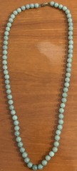 Jade Stranded Knotted Necklace 24” Silver Filigree Clasp Japan