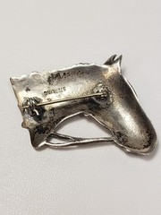 10g Sterling Silver Horse Cowboy Rodeo Brooch Pin 45mm Long