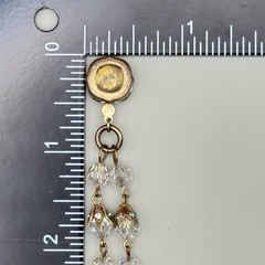 Vintage Catherine Popesco Crystal Bead Drop Necklace Antiqued Gold Tone 18″