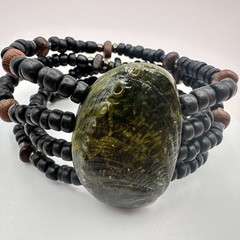 Vintage 90s Boho Multi-Strand Beaded Bracelet Statement Women’s Classic Jewelry