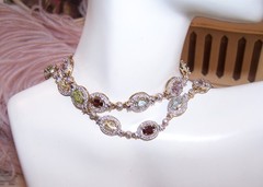 ROSS SIMONS Vintage 18″ Sterling Silver 10CT TW Gemstone Station Necklace